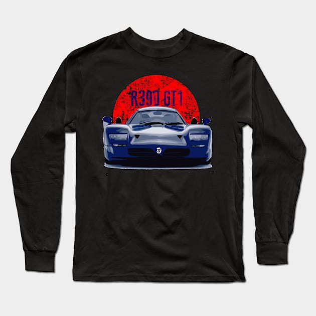 Nissan R390 GT1 Red Flag Long Sleeve T-Shirt by mufflebox